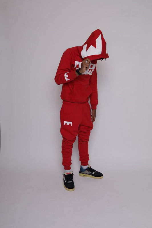 Red Full Motion sweatsuit puff print